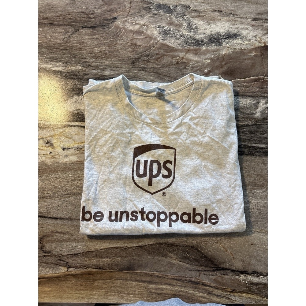 UPS T Shirt Be Unstoppable Short Sleeve Light Heather Gray Size Large